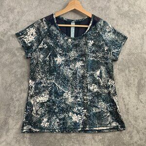 Lululemon Shirt Womens 6 Seek the Heat Short Sleeve Wildwood Nocturnal Blue Teal